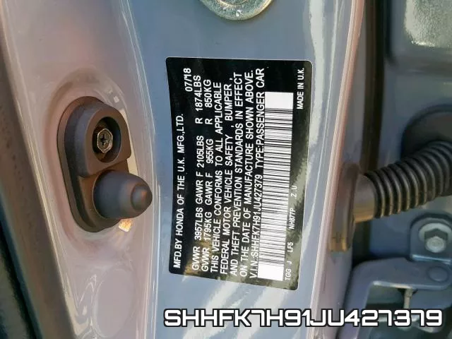 SHHFK7H91JU427379 фото 2