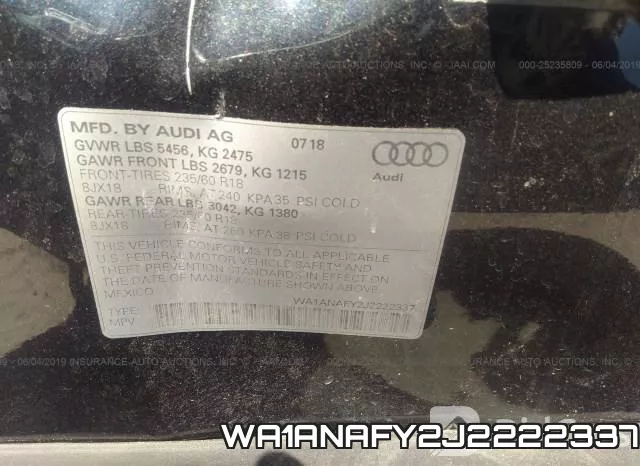 WA1ANAFY2J2222337 фото 10