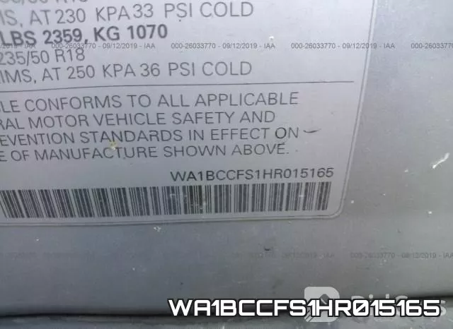 WA1BCCFS1HR015165 фото 10