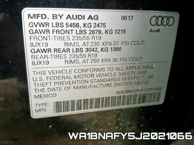 WA1BNAFY5J2021066 фото 2