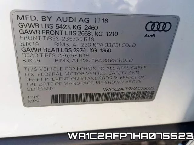 WA1C2AFP7HA075523 фото 2