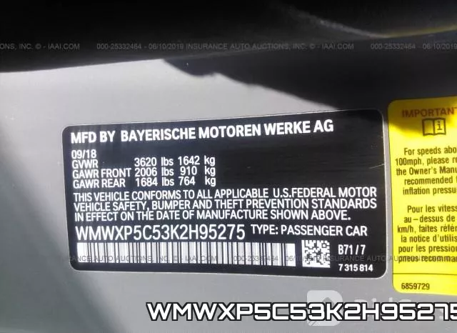 WMWXP5C53K2H95275 фото 10