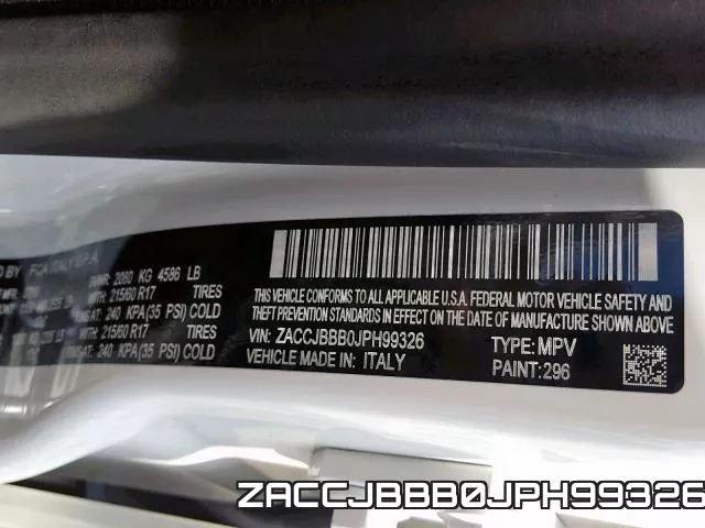 ZACCJBBB0JPH99326 фото 2