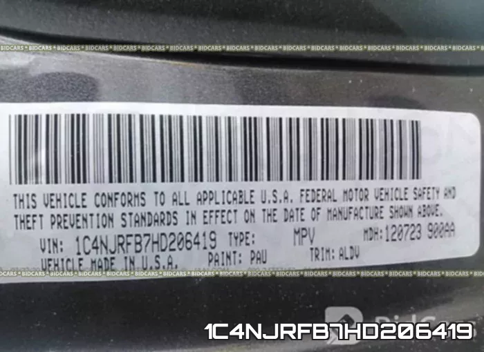 1C4NJRFB7HD206419 фото 10