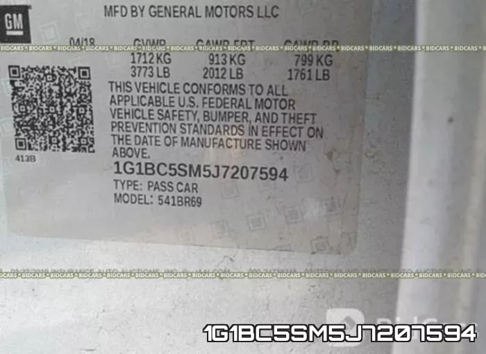 1G1BC5SM5J7207594 фото 10