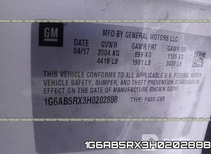 1G6AB5RX3H0202888 фото 9