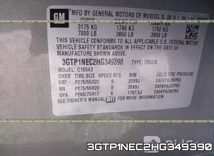 3GTP1NEC2HG349390 фото 10