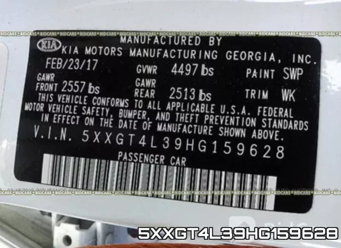 5XXGT4L39HG159628 фото 10