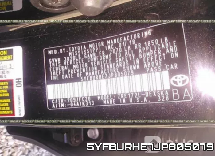 5YFBURHE7JP805079 фото 10