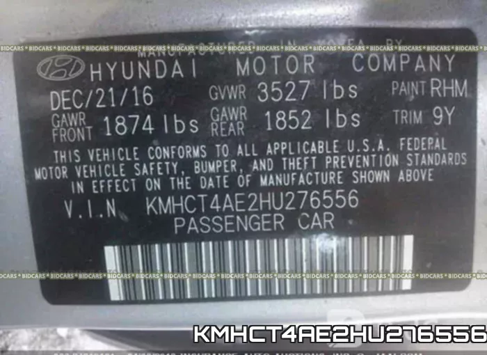 KMHCT4AE2HU276556 фото 10