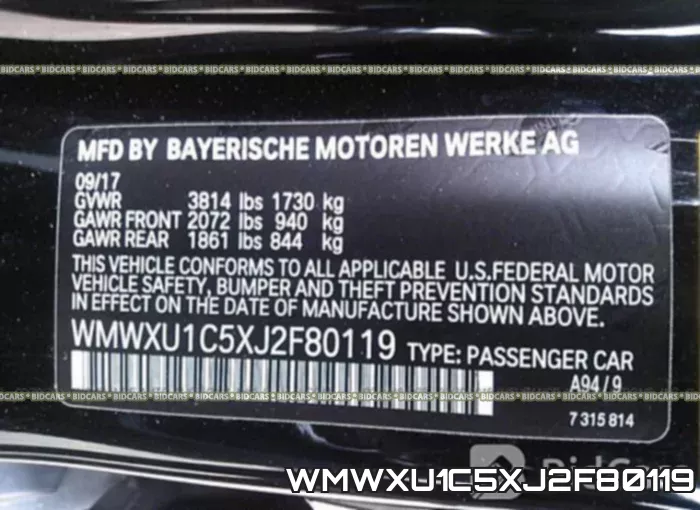 WMWXU1C5XJ2F80119 фото 10