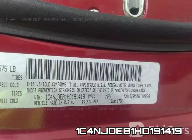 1C4NJDEB1HD191419 фото 10