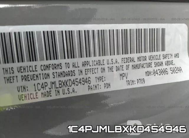 1C4PJMLBXKD454946 фото 8