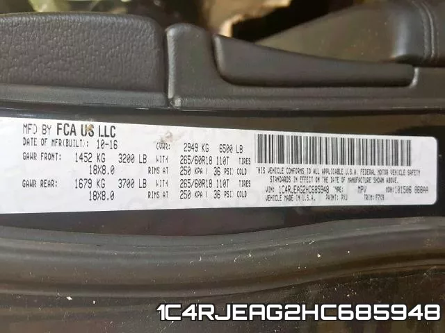 1C4RJEAG2HC685948 фото 2