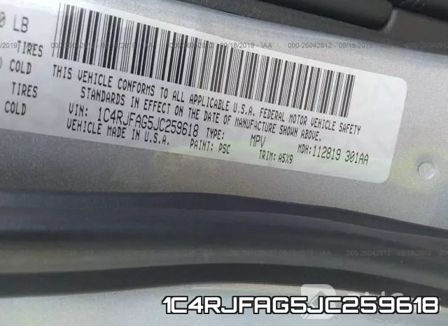 1C4RJFAG5JC259618 фото 10