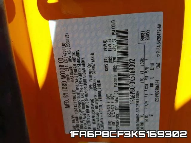 1FA6P8CF3K5169302 фото 2