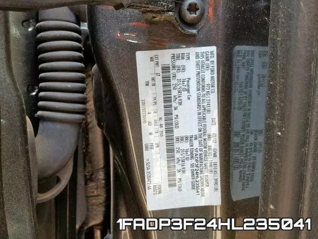 1FADP3F24HL235041 фото 2