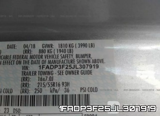 1FADP3F25JL307919 фото 10