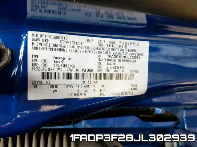 1FADP3F28JL302939 фото 2