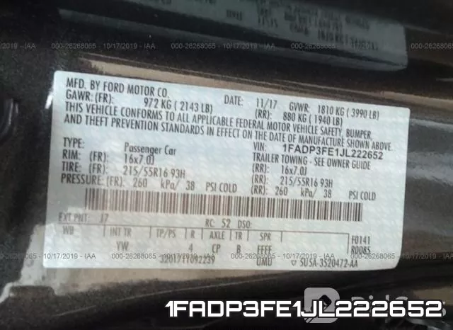 1FADP3FE1JL222652 фото 10