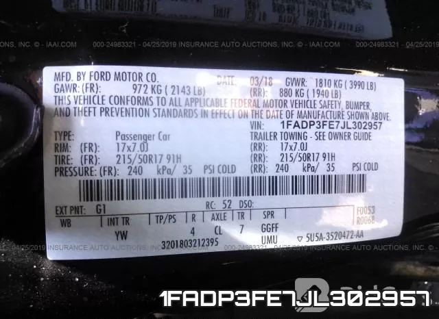 1FADP3FE7JL302957 фото 10