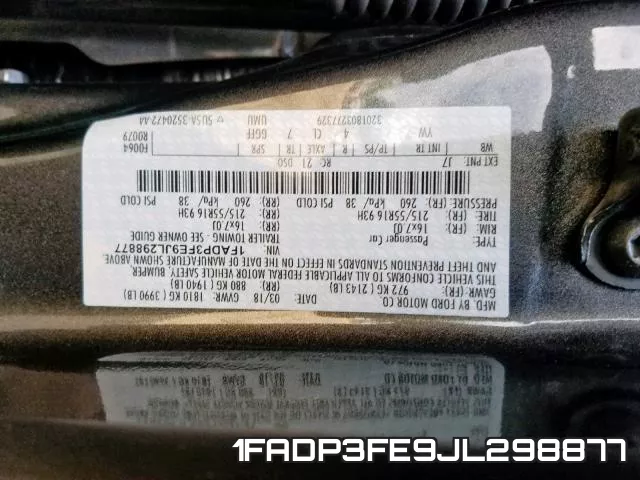 1FADP3FE9JL298877 фото 2