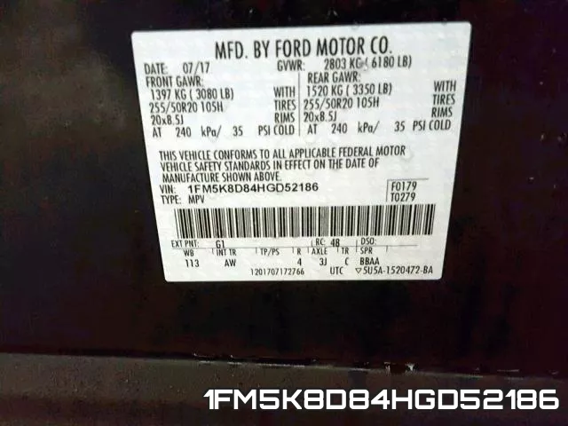 1FM5K8D84HGD52186 фото 2