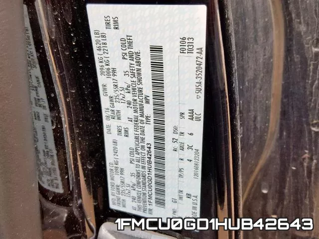 1FMCU0GD1HUB42643 фото 2