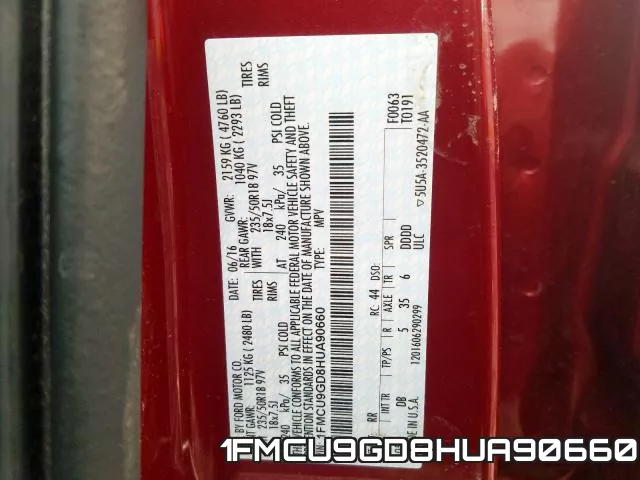 1FMCU9GD8HUA90660 фото 2