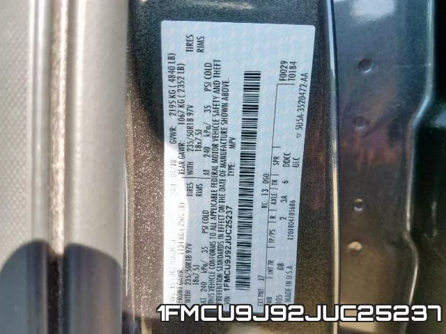 1FMCU9J92JUC25237 фото 2
