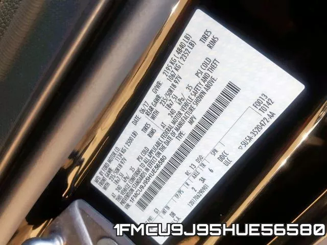 1FMCU9J95HUE56580 фото 2