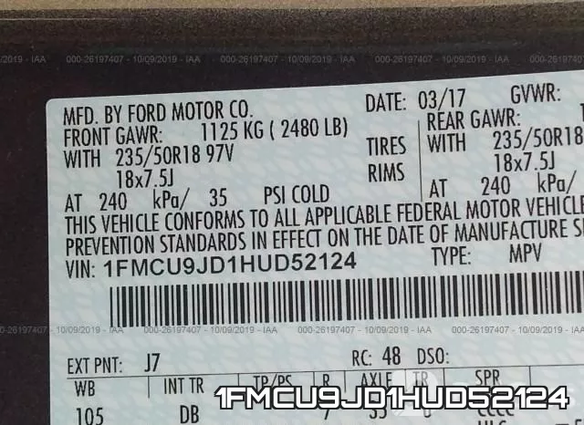 1FMCU9JD1HUD52124 фото 10