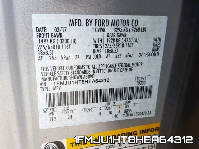 1FMJU1HT8HEA64312 фото 2