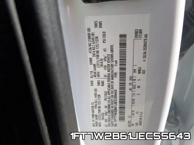 1FT7W2B61JEC55643 фото 2