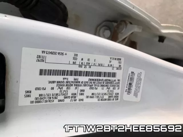 1FT7W2BT2HEE85692 фото 2