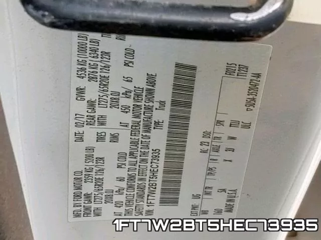 1FT7W2BT5HEC73935 фото 2