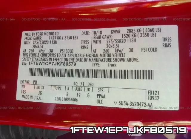 1FTEW1CP7JKF80579 фото 9