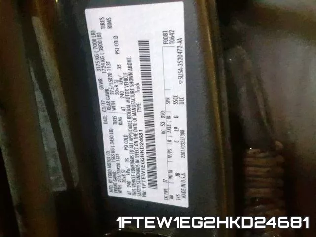 1FTEW1EG2HKD24681 фото 2