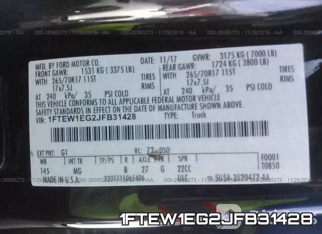 1FTEW1EG2JFB31428 фото 10