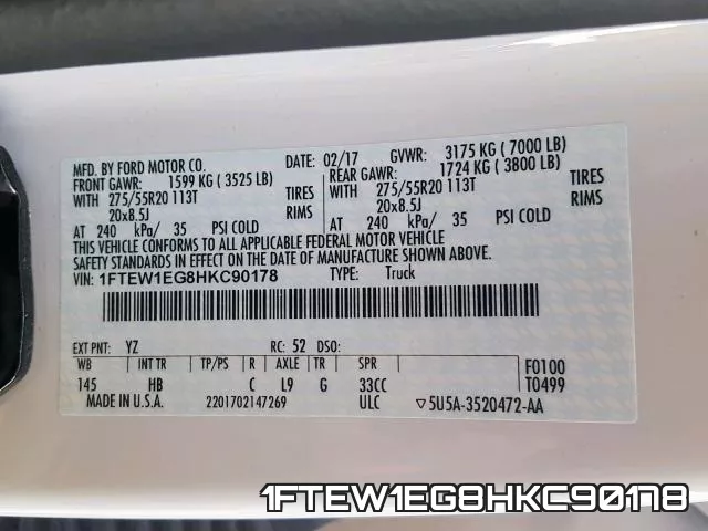 1FTEW1EG8HKC90178 фото 2