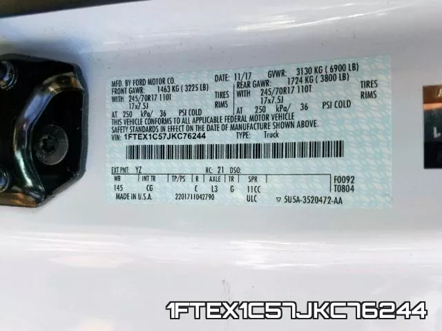 1FTEX1C57JKC76244 фото 2