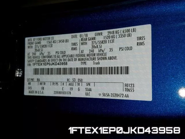 1FTEX1EP0JKD43958 фото 2