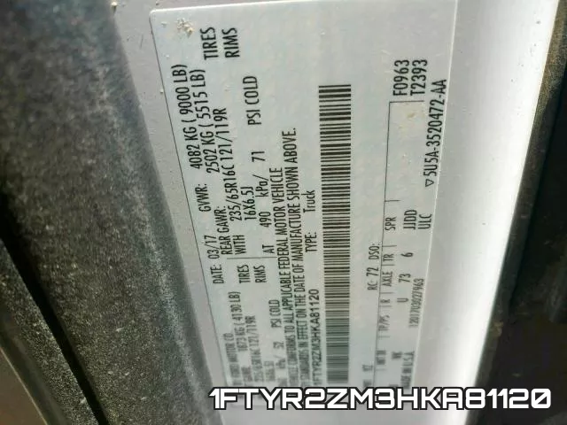 1FTYR2ZM3HKA81120 фото 2