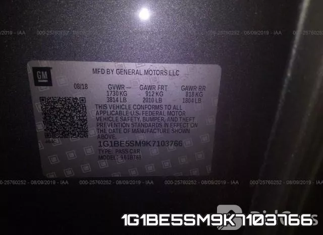 1G1BE5SM9K7103766 фото 10
