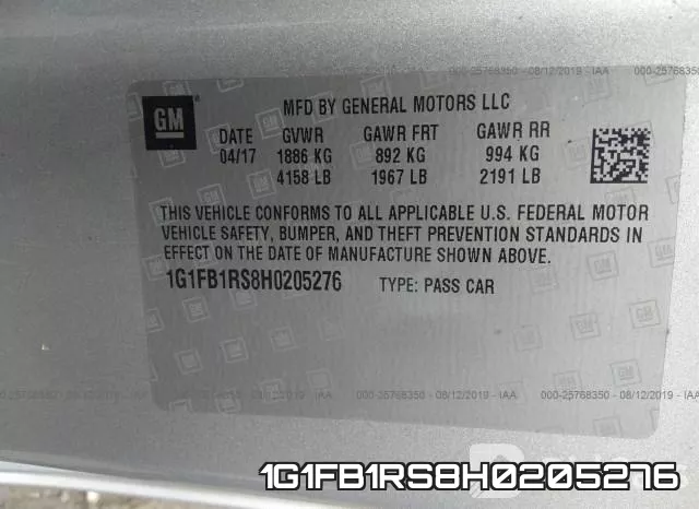 1G1FB1RS8H0205276 фото 10