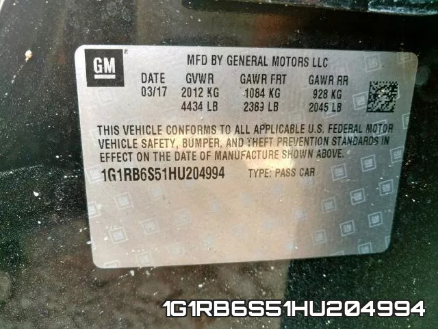 1G1RB6S51HU204994 фото 2