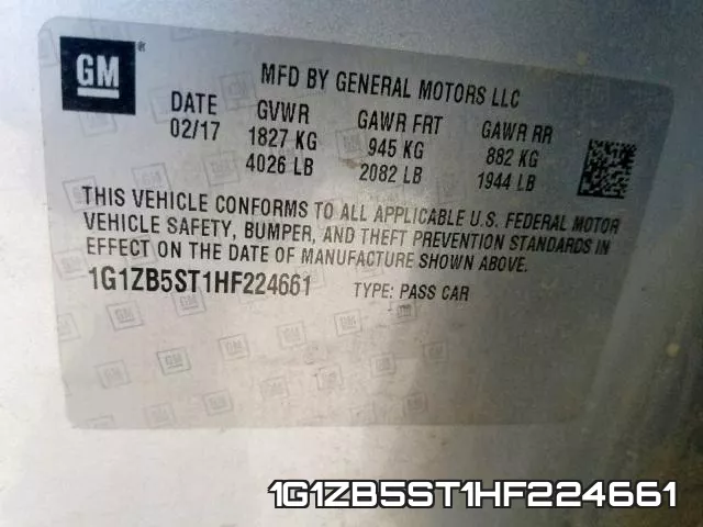 1G1ZB5ST1HF224661 фото 2