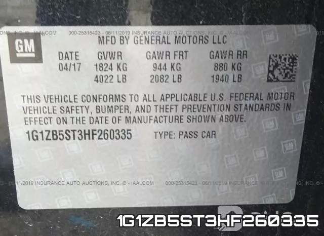 1G1ZB5ST3HF260335 фото 10