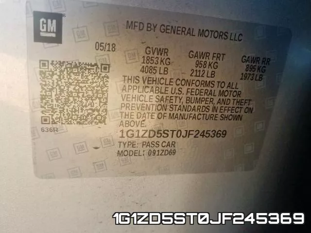 1G1ZD5ST0JF245369 фото 2