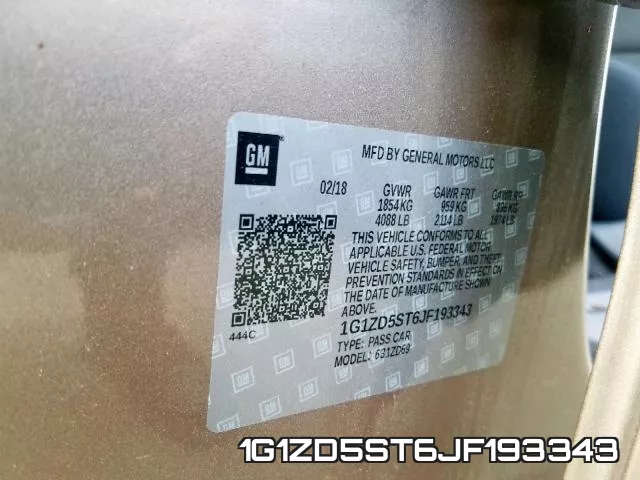 1G1ZD5ST6JF193343 фото 2